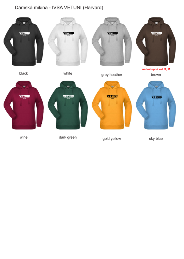 Dámská mikina - VETUNI (Harvard) - Barva: Black, Velikost: XL