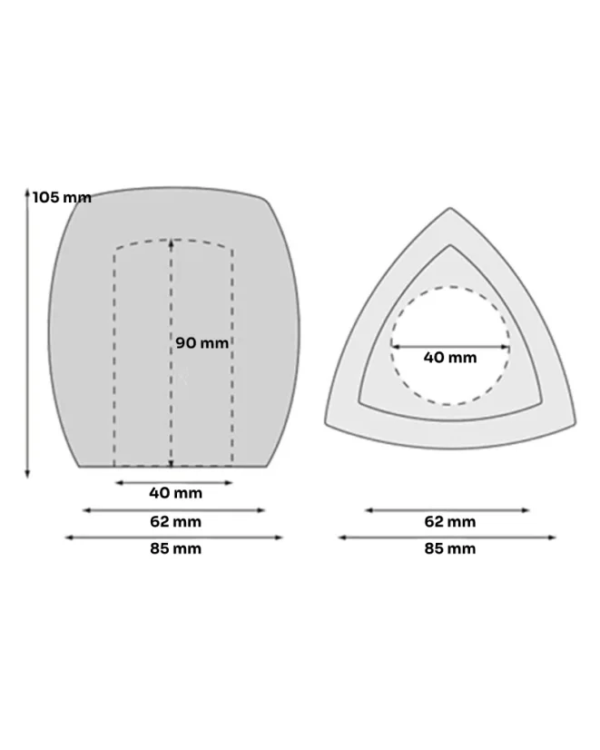 Protivětrný molitanový kryt na mikrofon (windscreen), trojhran, 85×105 mm – černý, s potiskem