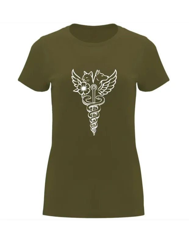Dámské tričko - Veterinární symbol harmonie - Barva: Bílá (01), Velikost: L