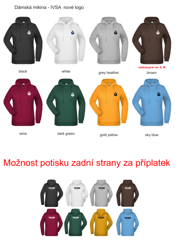 Dámská mikina - IVSA nové logo - Barva: Dark green, Velikost: L