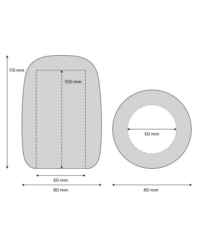 Protivětrný molitanový kryt na mikrofon (windscreen) 80×115 mm – černý, s potiskem