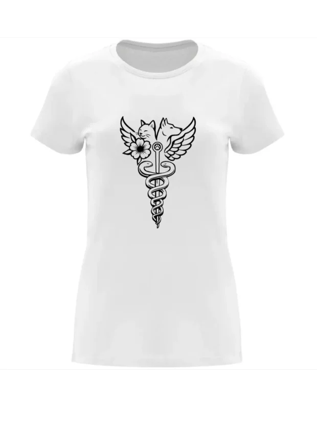 Dámské tričko - Veterinární symbol harmonie - Barva: Bílá (01), Velikost: L