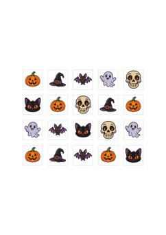 Dočasné halloweenské tetování pro děti – Malá strašidla | 20 tetovaček