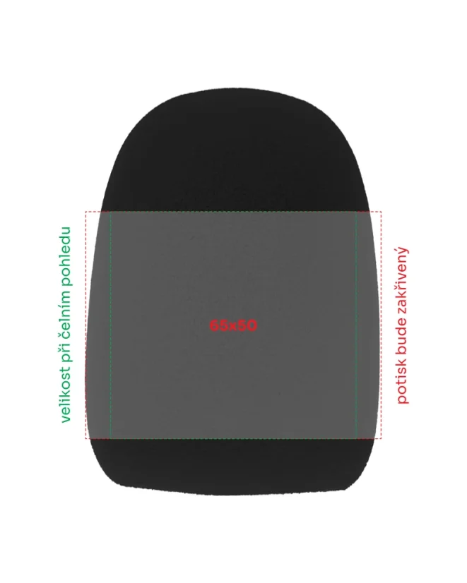 Protivětrný molitanový kryt na mikrofon (windscreen) 65×90 mm – černý, s potiskem