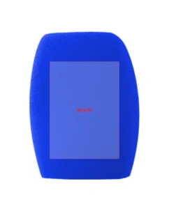 Protivětrný molitanový kryt na mikrofon (windscreen) 80×105 mm – modrý, s potiskem
