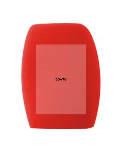Protivětrný molitanový kryt na mikrofon (windscreen) 80×105 mm – červený, s potiskem