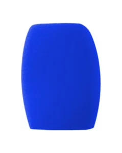 Protivětrný molitanový kryt na mikrofon (windscreen), čtyřhran, 80×105 mm – modrý, s potiskem