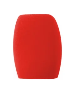 Protivětrný molitanový kryt na mikrofon (windscreen), čtyřhran, 80×105 mm – červený, s potiskem