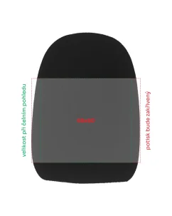 Protivětrný molitanový kryt na mikrofon (windscreen) 65×90 mm – černý, s potiskem
